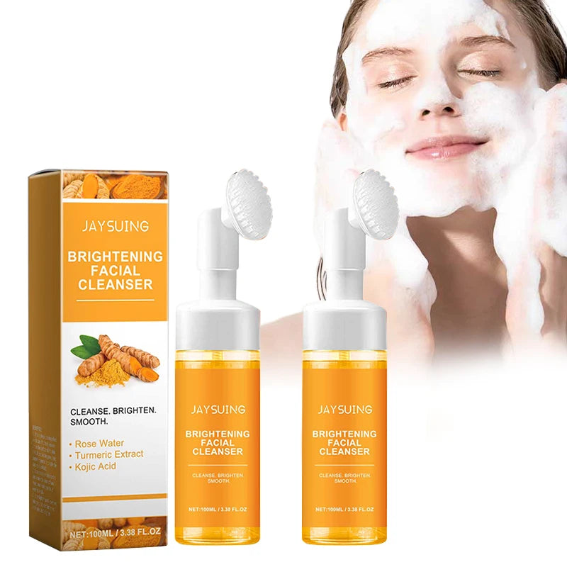 Foam Face Cleanser Deeply Cleansing Kojic Acid Oil Control Blackhead Remover Fade Acne Marks Brighten Skin Turmeric Cleanser