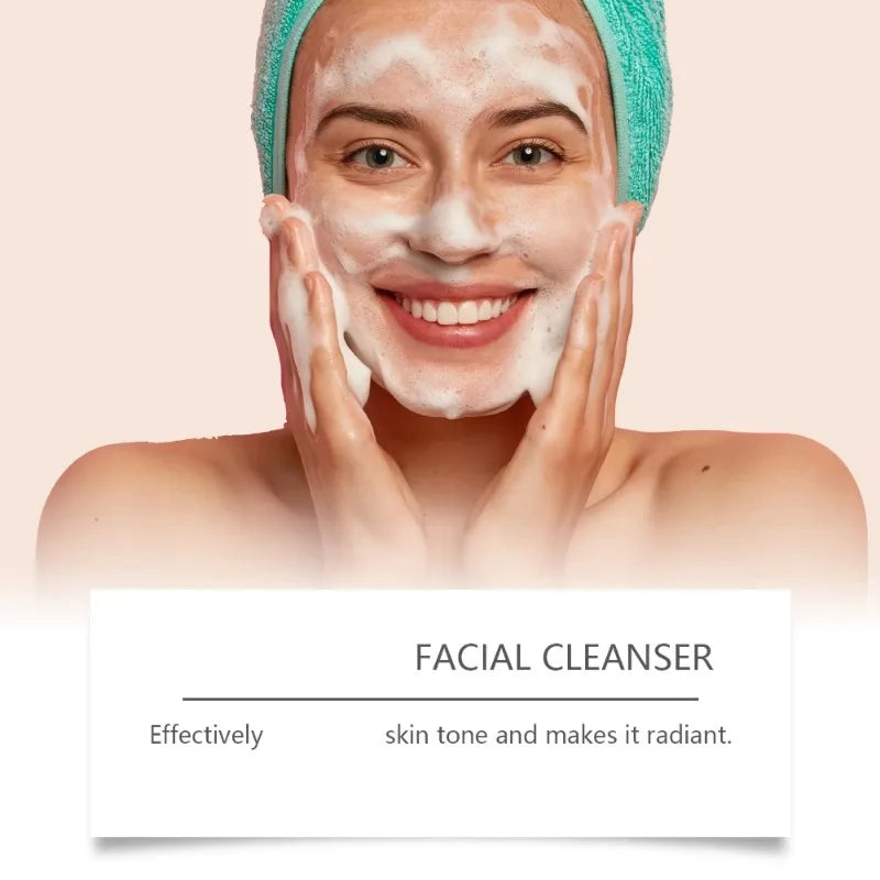 Foam Face Cleanser Deeply Cleansing Kojic Acid Oil Control Blackhead Remover Fade Acne Marks Brighten Skin Turmeric Cleanser
