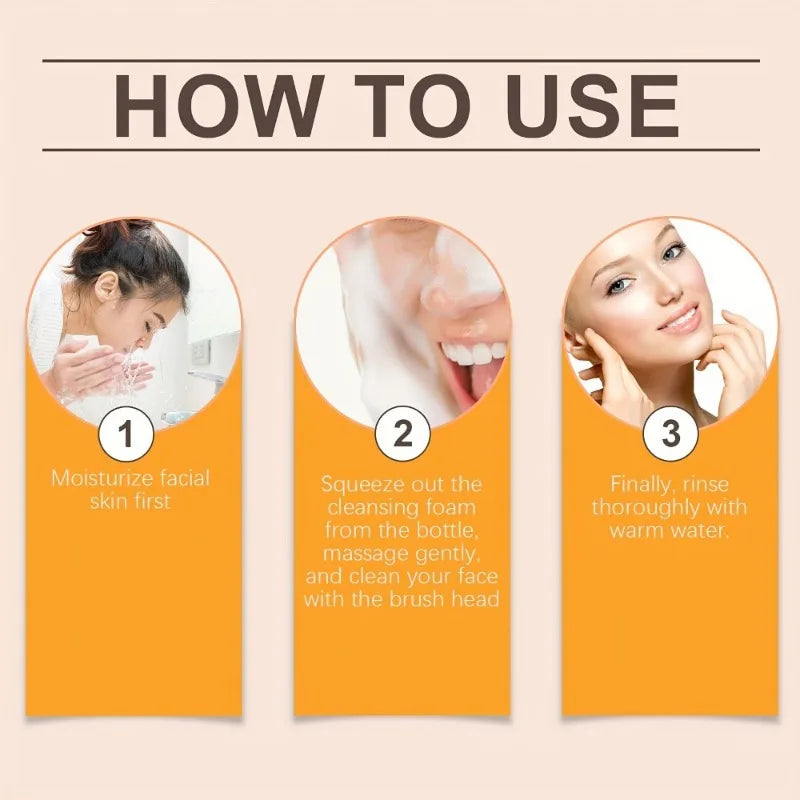 Foam Face Cleanser Deeply Cleansing Kojic Acid Oil Control Blackhead Remover Fade Acne Marks Brighten Skin Turmeric Cleanser