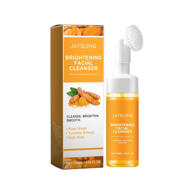 Foam Face Cleanser Deeply Cleansing Kojic Acid Oil Control Blackhead Remover Fade Acne Marks Brighten Skin Turmeric Cleanser